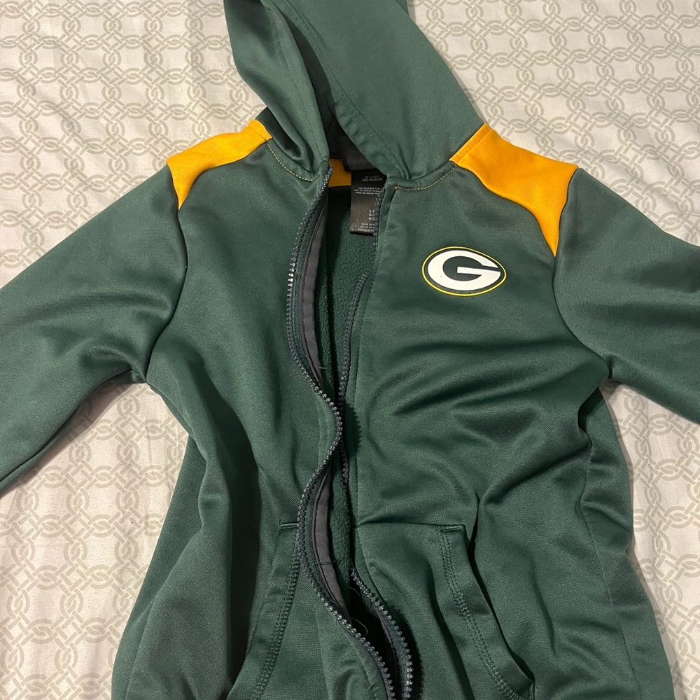 Two Green Bay Packers hoodies.